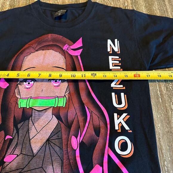 Nezuko Demon Slayer Anime Double Sided Graphic T-Shirt Black, Small - Picture 5 of 6
